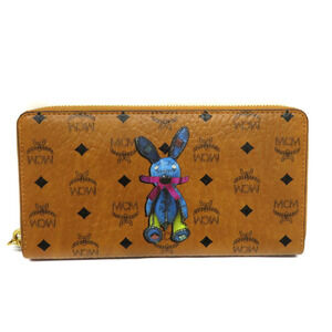 MCM Rabbit Round Zip Long Wallet Brown